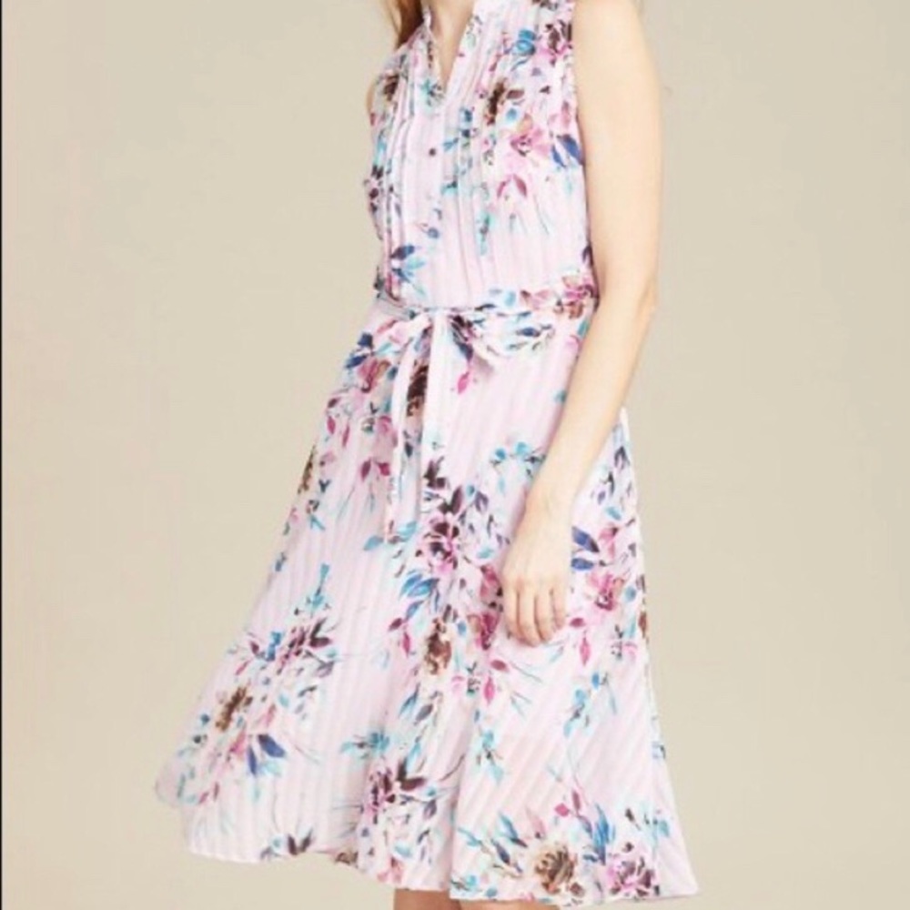 NWT Nanette Lepore floral pintucked shirtdress 8